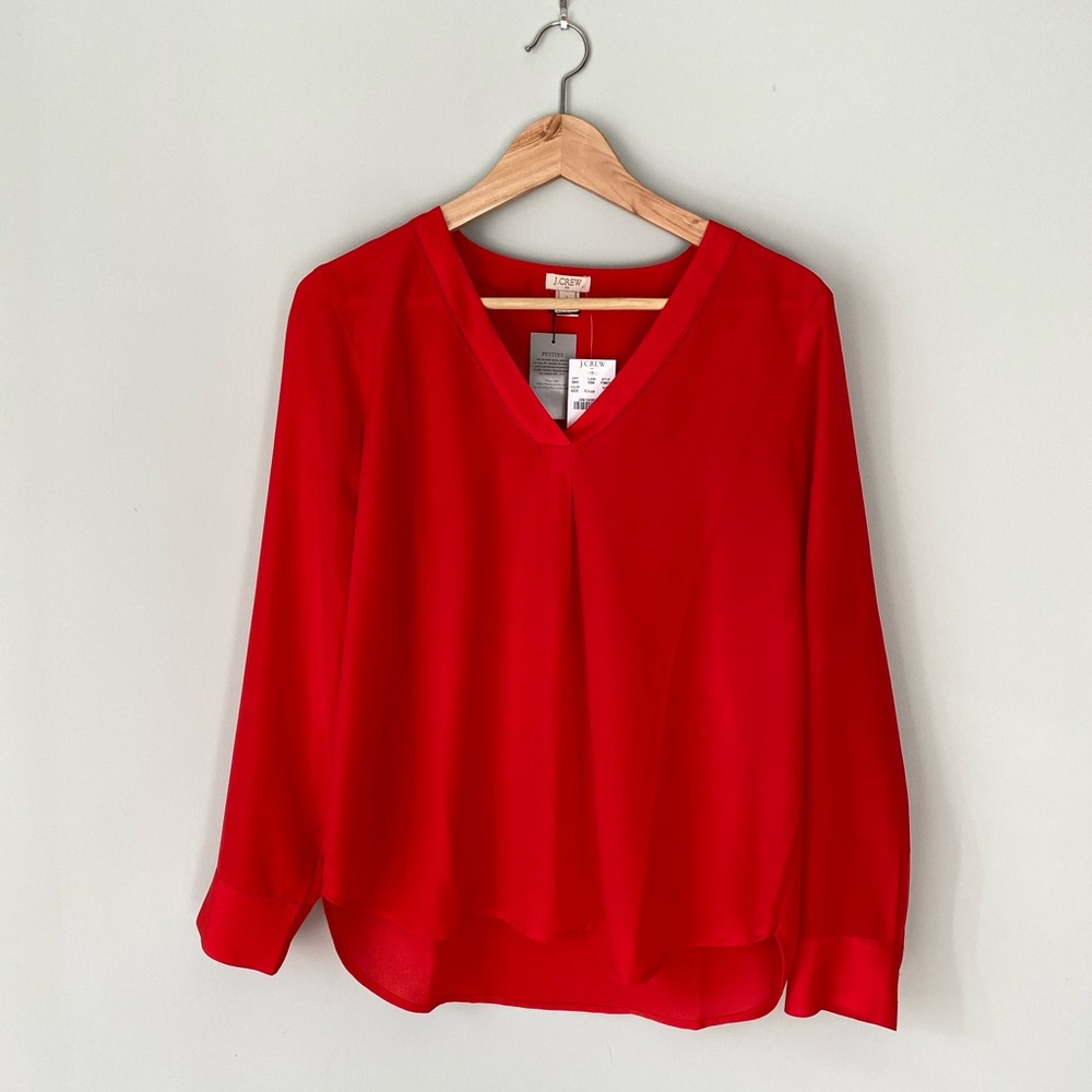 NWT J Crew Red Blouse